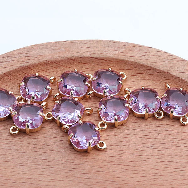 GUFEATHER,10pcs/lot,M438,jewelry accessories,diy bracelet,copper metal,hand made,glass pendant,charms,jewelry making,diy earring