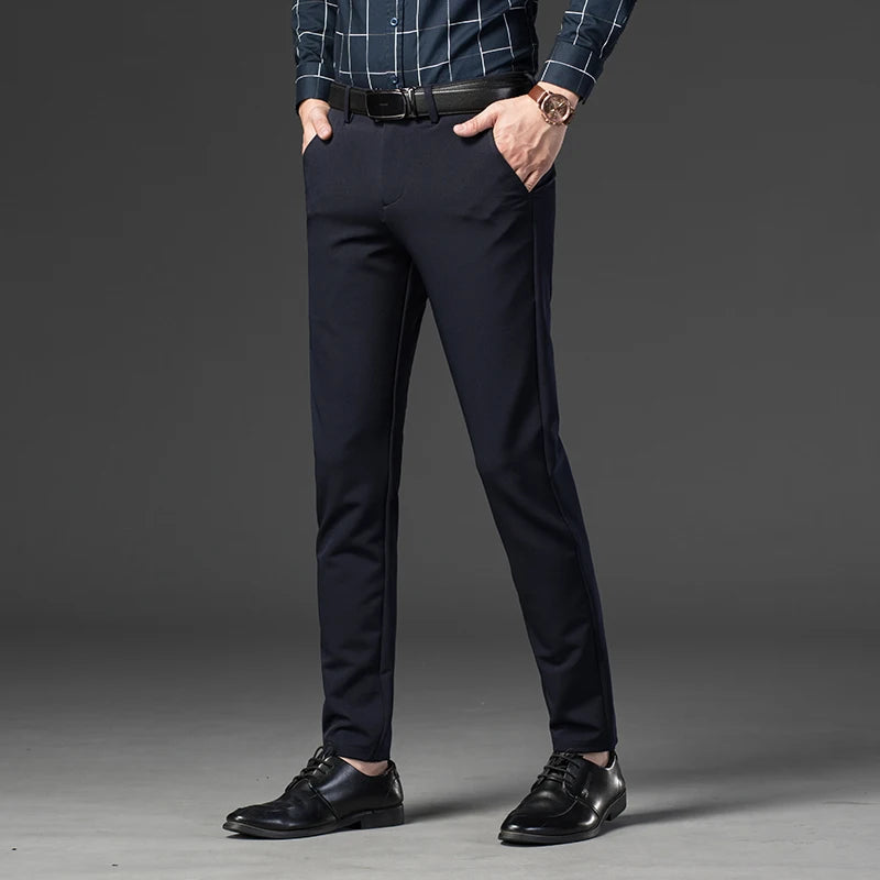 Men's Business Straight Casual Suit Pants Classic Fashion Formal Wear Slim