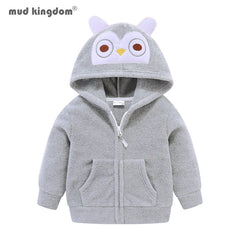 Mudkingdom Girls Boys Fleece Jacket Halloween Pumpkin Ghost Lightweight Toddler Animal Hoodies Zip Up Children Clothes Winter