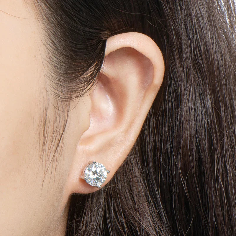 IOGOU 3mm/4mm/5mm/6.5mm/8mm/9mm/10mm/11mm Certified D VVS1 Moissanite Stud Earrings 925 Silver Earrings For Women Men Jewelry