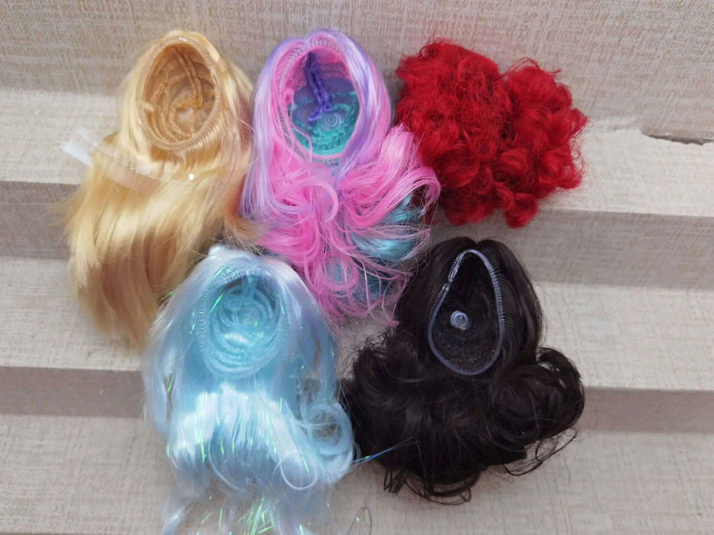 Wig For Doll Toy Head Princess Doll Head Candy Color DIY Toy Wig Children Birthday Gift Black Purple Pink Green Gold 1/6 1/4 Wig