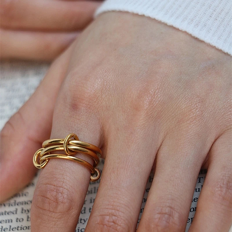 Multiple Layers Strand Loop Index Finger Rings for Women Lead Nickel