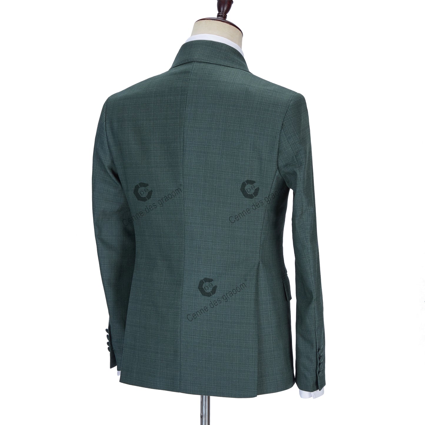 Tuxedo for Mens: Double Breasted Elegant Suits for Men 1 Button Green Jacket Pants