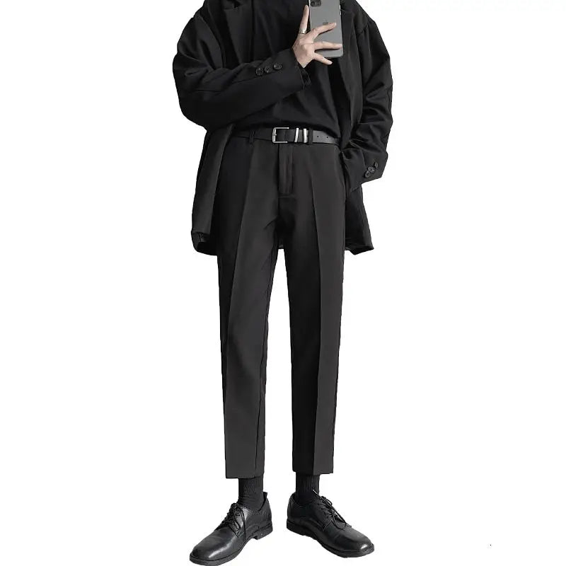 Suit Pants Men Slim Fashion Solid Color Business Society Dress Pants Men Straight Pants