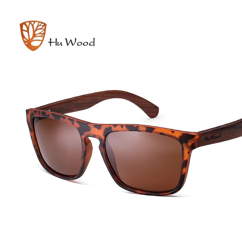 Sunglasses for Men Zebra Wood Polarized Sun glasses Rectangle Lenses