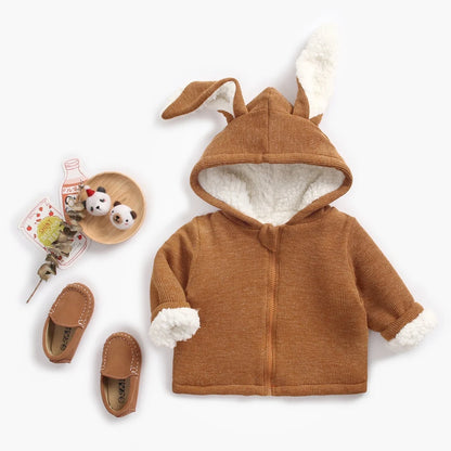 Sanlutoz Winter Children Coats Hooded Fashion Cute Baby Coat Warm Infants Tops Clothing