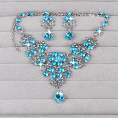 Multiple Colors Water Drop Wedding Bridal Formal Party Prom Jewelry Sets