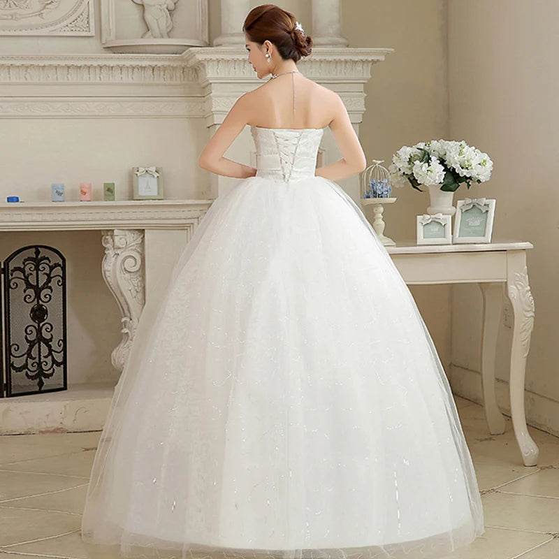 White Bridesmaid Dresses: Plus Size Wedding Dresses Long Elegant Strapless