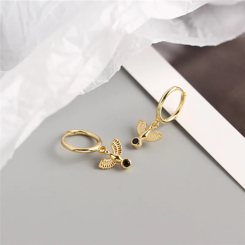 WANTME Real 100% 925 Sterling Silver Punk Hip-Hop Link Chain Gothic Studs Earrings for Fashion Women Jewelry Accessories 2022