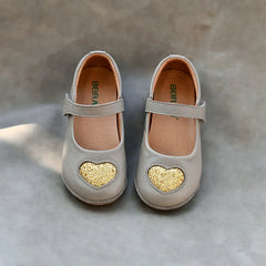 Full-grain Leather Girls Casual Shoes Kickproof Design Princess Baby Shoes