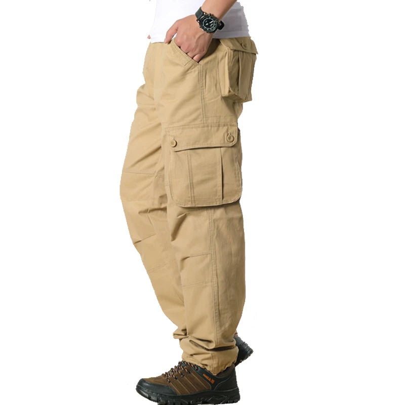 Men's Cargo Pants Casual Multi Pockets Military Tactical Pants Male Outwear Loose