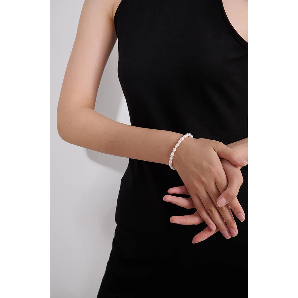 Yhpup Stainless Steel Natural Pearl Bracelet Stylish Chain LOVE Women Bracelet High Quality Jewelry бежутерия женская колье