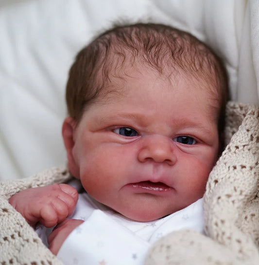 NPK 17inch Reborn Doll Kit Elijah Lifelike Soft Touch Flexible Fresh Color Unfinished Doll Parts with Body and eyes