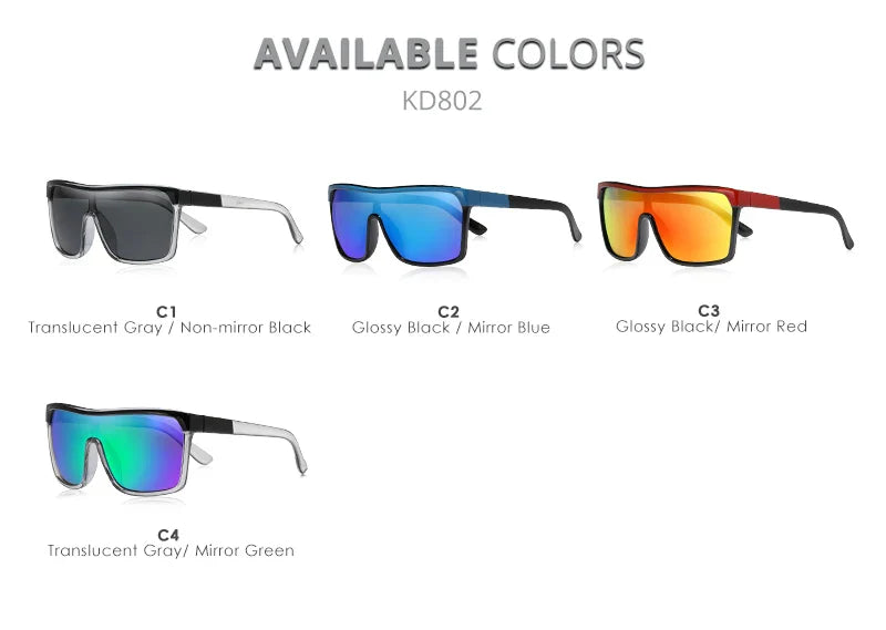KDEAM Flynn Style Sunglasses Men Plus Shape Outdoor Anti-reflective Sun Glasses Women with Peanut Box