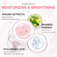 14pc Sakura Mud Face Mask + Sleeping Masks Anti Wrinkle Night Facial Packs Skin Clean Dark Circle Moisturize Anti-Aging Skincare