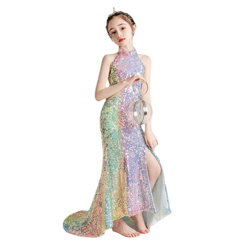 Girls Evening Dress for Kids Elegant Gowns Teen Birthday Party Dresses Children Mermaid