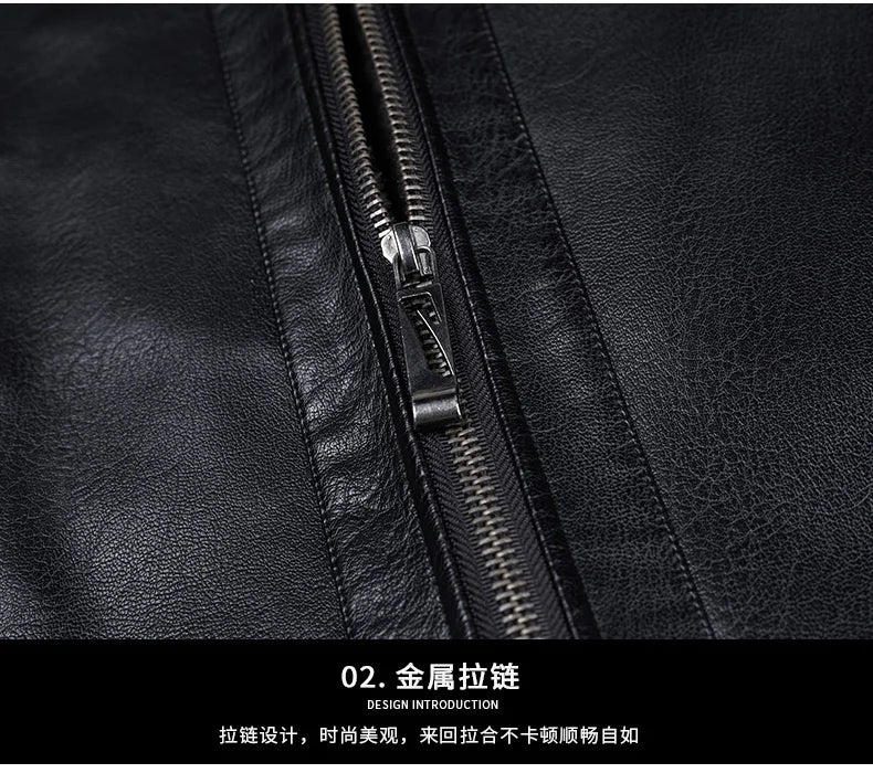 YXL-222 Leather Jacket Men's Fur One Casual Thickened Plus Cashmere
