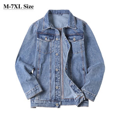 Oversized Men's Denim Jacket Autumn Cotton Jean Coats Loose Fashion