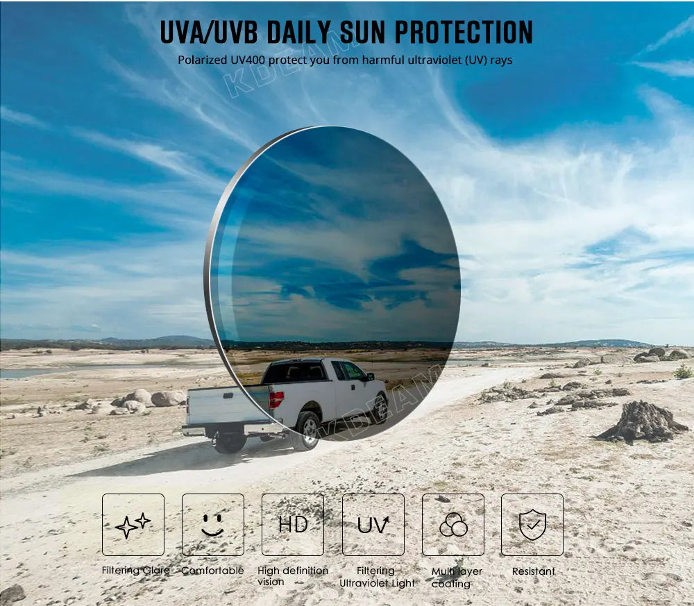 KDEAM Photochromic And Polarized Sunglasses Men Category 3 Polarized Sun Glasses Women Unique Frame Surface Eyewear With Case