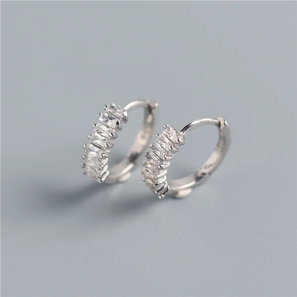WANTME Real 100% 925 Sterling Silver Punk Hip-Hop Link Chain Gothic Studs Earrings for Fashion Women Jewelry Accessories 2022