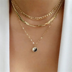 Bls-miracle Boho Fashion Gold Color Heart-Shaped Necklace For Women Trendy