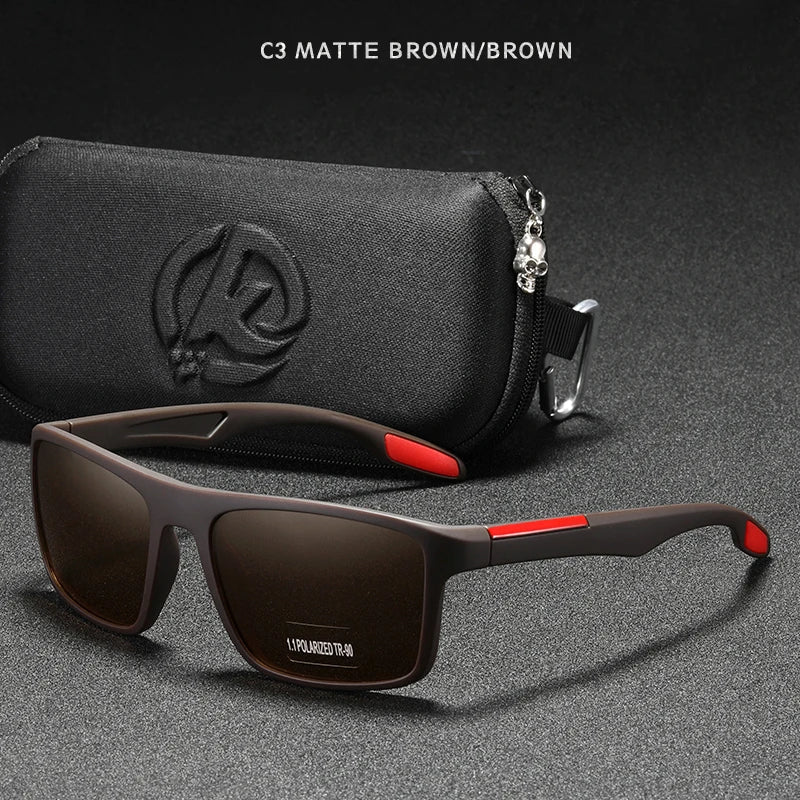 KDEAM Rectangular Ultra Light Sports Sunglasses Men Polarized TAC 1.1mm Thickness Lens Driving Sun Glasses Women Cat.3