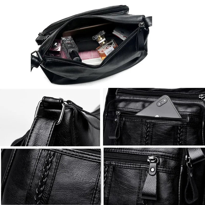 Women Crossbody Bag Soft Pu Leather Shoulder Bag Good Quality Messenger Bag