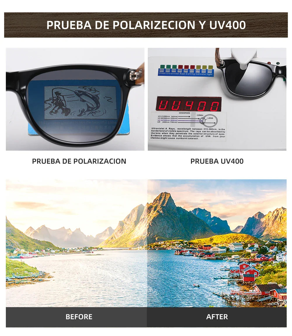 GM Brand 2021 Fashion 100%Handmade Natural Wooden Men Sunglasses Polarized Sun Glasses Women UV400 With Wooden Box