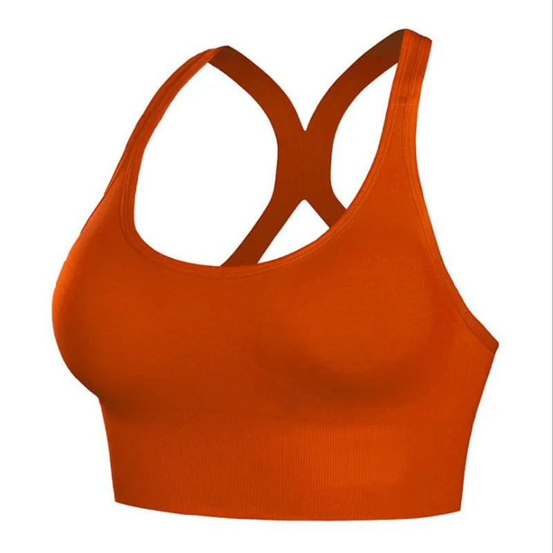 Shockproof Quick Dry Sports Bra Women Padded Gather Yoga Bra Push Up Gym