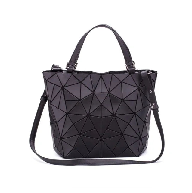 Luminous reflective  Bag Geometric Tote Folding Shoulder Bags for women