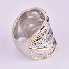 925 Sterling Silver Exquisite Inlaid Crystal Zircon Ring For Woman