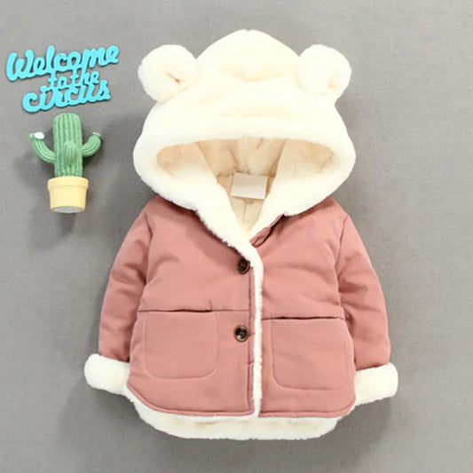 Baby Girls Jackets for Infants Thick Coats Girls Warm Hooded Velvet Jacket Children