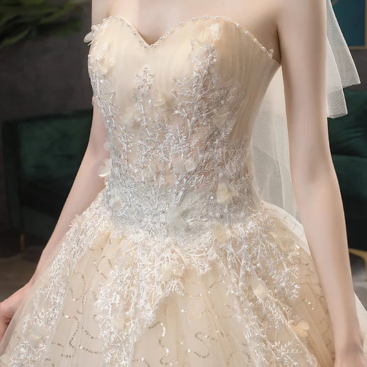 White Bridesmaid Dresses: Wedding Dress Classic Strapless Wedding Gown With Train