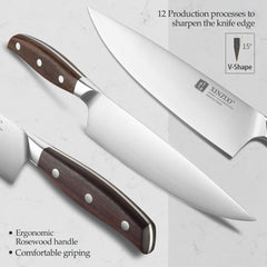 Professional Full 7 PCS Knife Set German 1.4116 Stainless Steel Kitchen Knives Sets