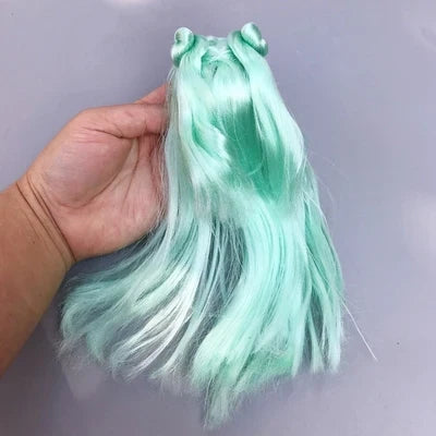 Wig For Doll Toy Head Princess Doll Head Candy Color DIY Toy Wig Children Birthday Gift Black Purple Pink Green Gold 1/6 1/4 Wig