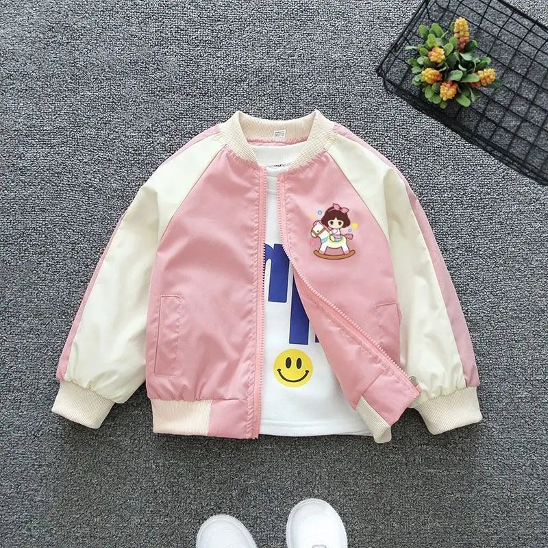 2 3 4 5 6 7 8 Years Baby Girls Coats 2021 Spring Autumn Cartoon Unicorn Thin Cardigan Jacket For Girl Toddler Kids Outerwear