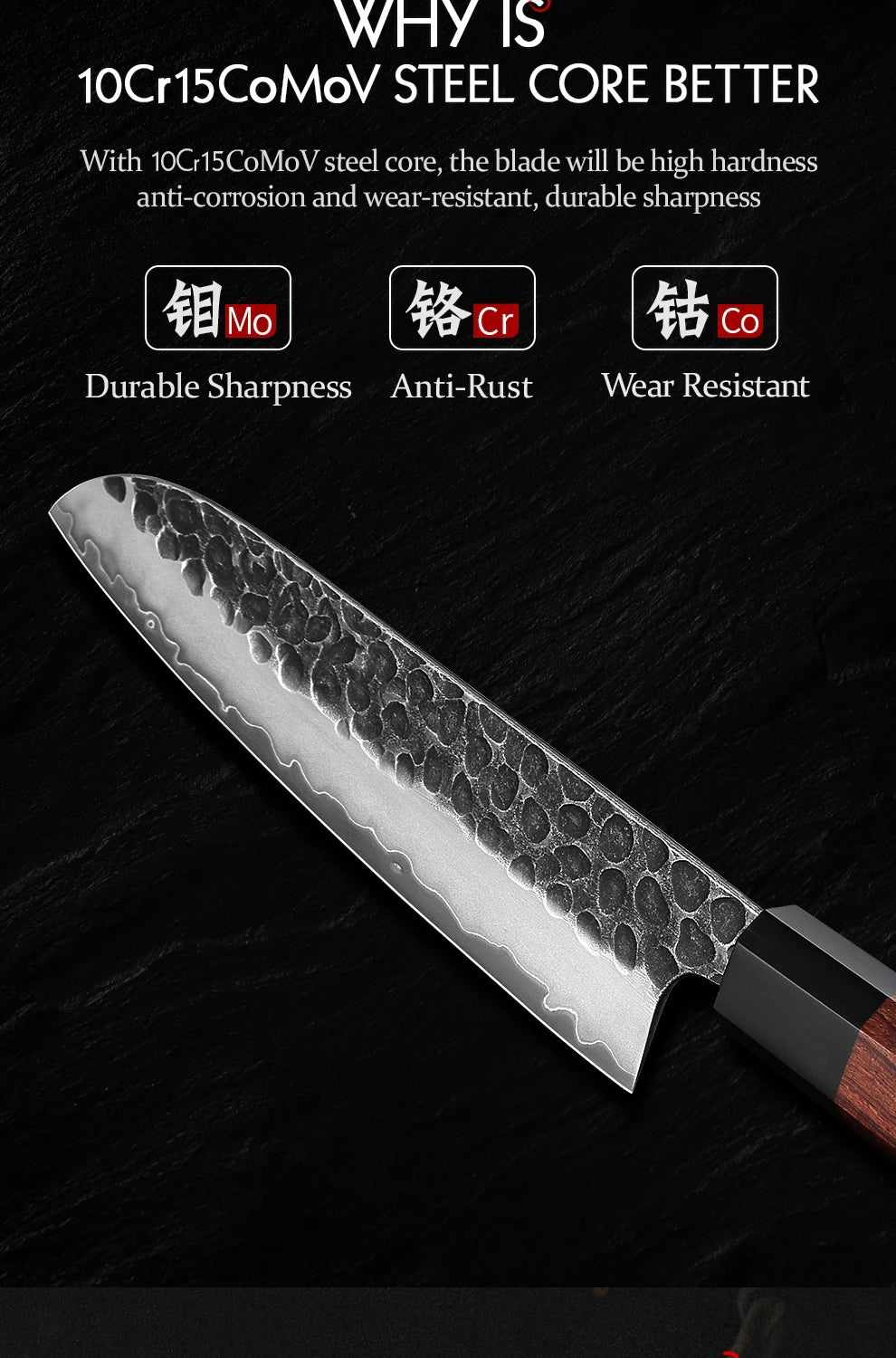 1PC-5PC Kitchen Knife Set Chef Utility Stainless Steel 3 Layers Composite