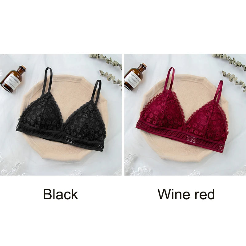 Women Lace Bra No Steel Ring Beauty Back Wrapped Chest Comfortable