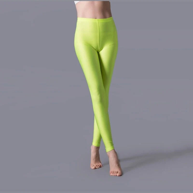 Spring Solid Candy Neon Leggings for Women High Stretched Female Legging