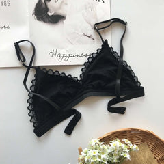 Lace Tube Top Women Hollow Out Bralette Thin Chest Girl  Bras Seamless Transparent