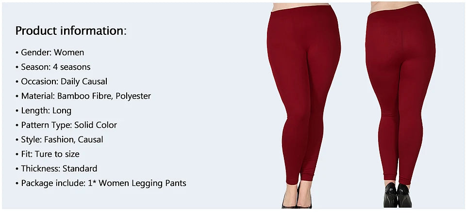 Women's Plus Size Modal Seamless High Waist Leggings Full Length Stretchy Basic