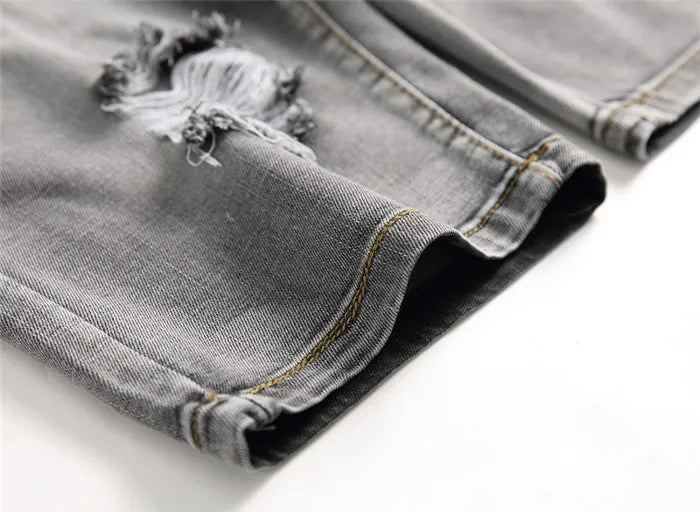 Summer Denim Shorts Men Fahsion Hole Jean Shorts Bermuda Skate Board Harem Mens Jogger Ankle Ripped Wave Knee Length Plus Size