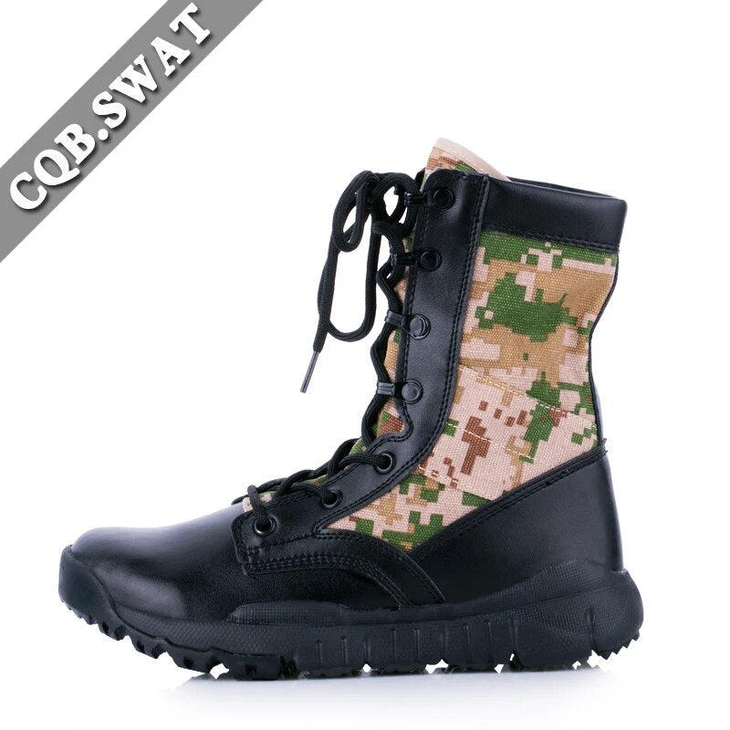 Military Combat Boots Tactical Breathable Wearable Boots Motorcycle Hiking Boots
