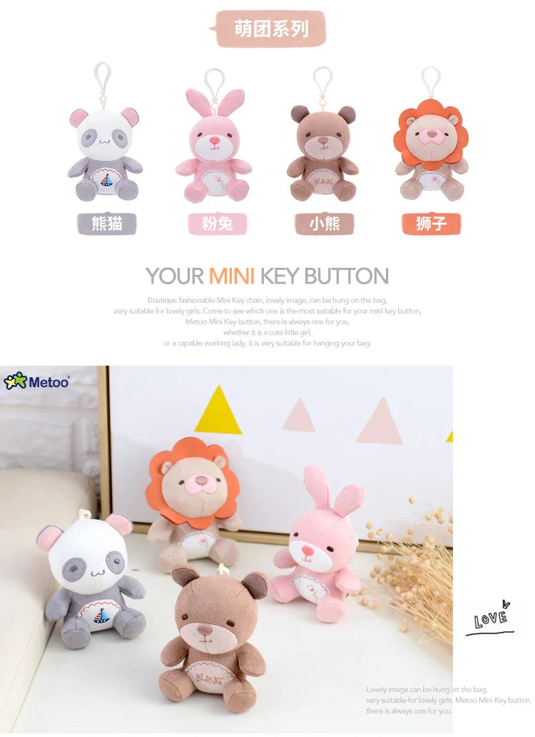 Metoo Doll Stuffed Toys Plush Animals Soft Baby Kids Toys for Girls Boys Kawaii Mini Angela Rabbit Pendant Keychain