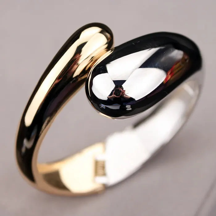 2025 Top Quality Fashion Bangles Gold Color Alloy Simple Wide Opened Bangles Snake Bracelet & Bangles For Women Gifts