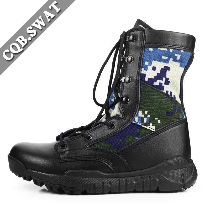 Military Combat Boots Tactical Breathable Wearable Boots Motorcycle Hiking Boots