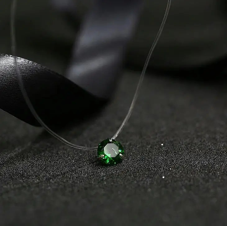 2019 Female New Heart Star Necklace Meteorite Pendant Transparent Fishing Line Invisible Women Zircon Pendants Necklace Jewelry