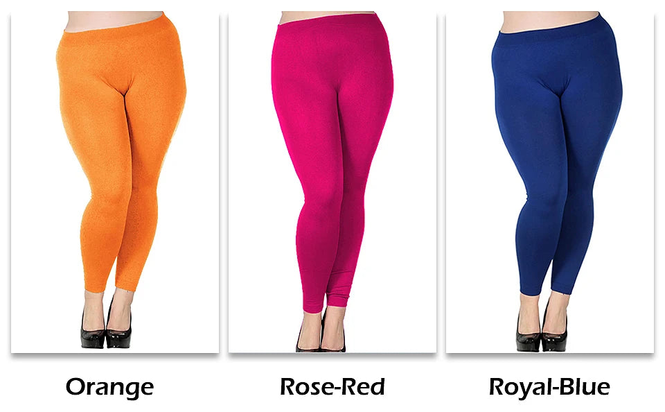 Women's Plus Size Modal Seamless High Waist Leggings Full Length Stretchy Basic