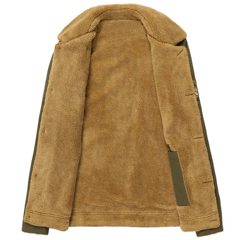 Winter Jacket Mens Military Fleece Warm Coats Male Fur Collar Army Tactical