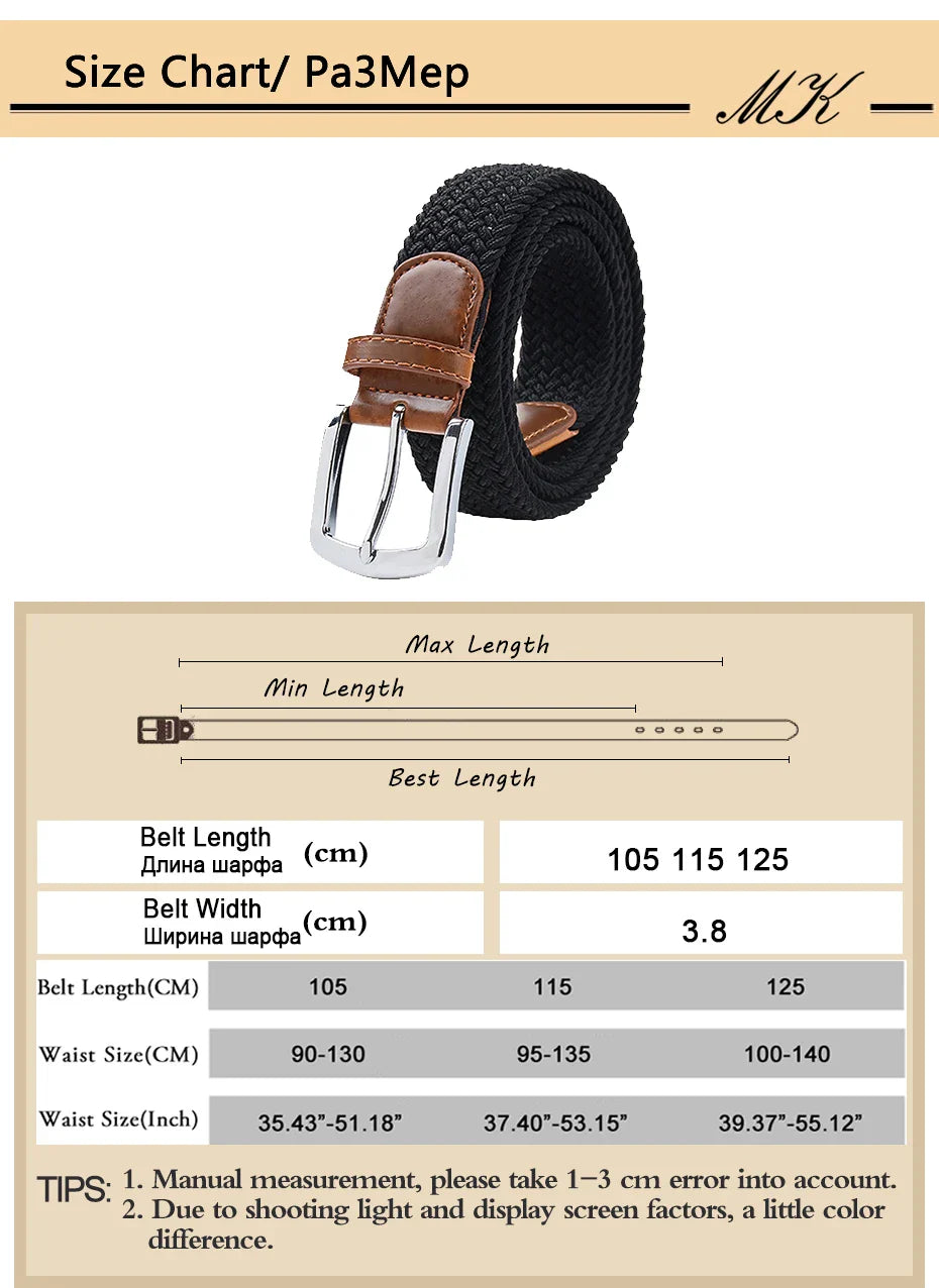 MaiKun Men's Belts for Men belt Metal Pin Buckle Elastic Men Belt Military Tactical Belt